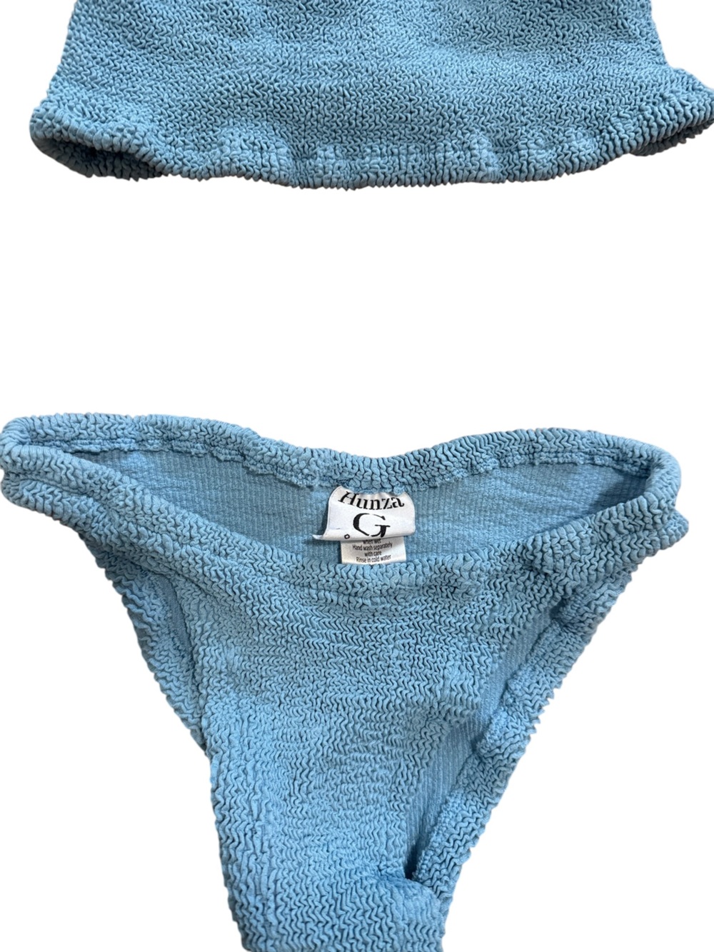 Hunza G Sky Blue Gigi Scrunch Bikini Set OS - Picture 9 of 9